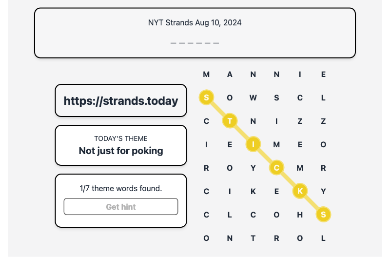 Strands Spangram for Aug 10