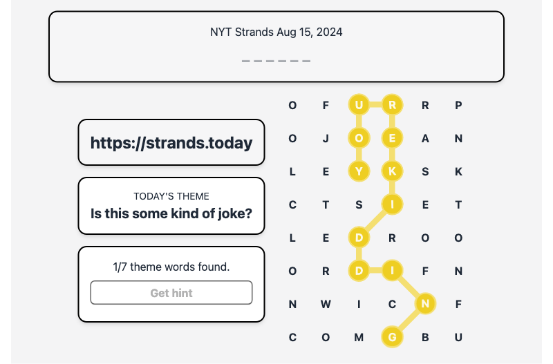 Strands Spangram for Aug 15