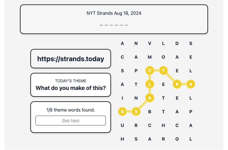 Strands Spangram for Aug 18