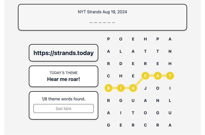 Strands Spangram for Aug 19