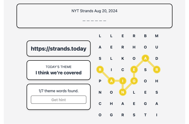 Strands Spangram for Aug 20