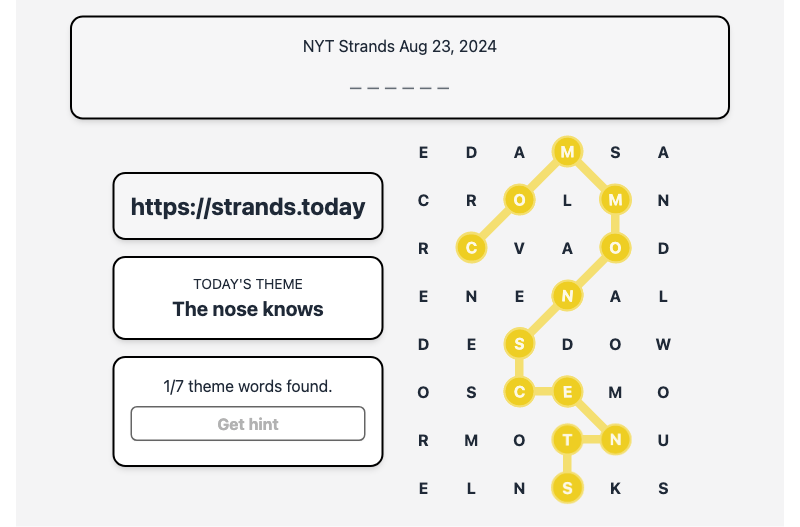 Strands Spangram for Aug 23