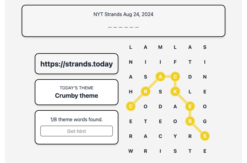 Strands Spangram for Aug 24