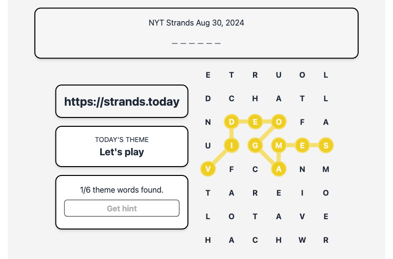 Strands Spangram for Aug 30