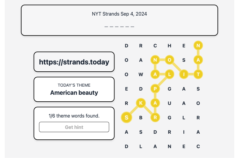 Strands Spangram for Sep 4