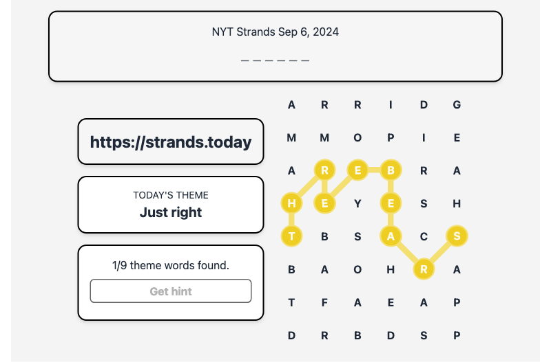 Strands Spangram for Sep 6