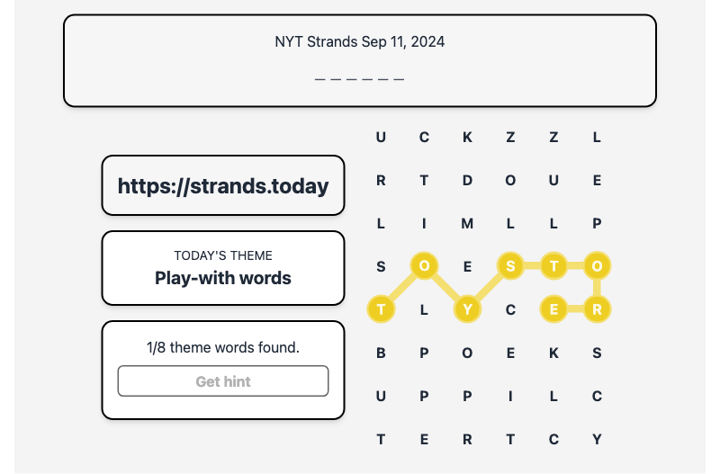 Strands Spangram for Sep 11