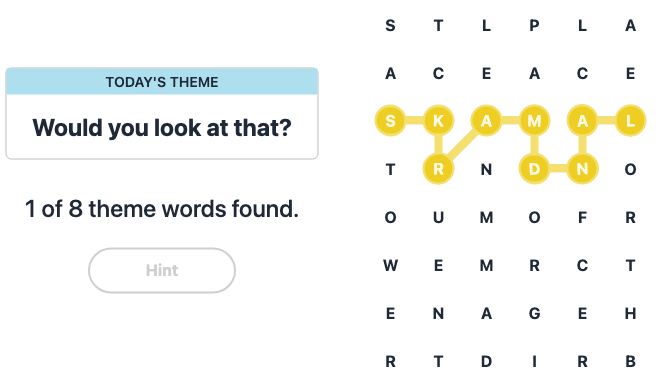Hint for Today's Strands Spangram, Would you look at that?, Nov 17