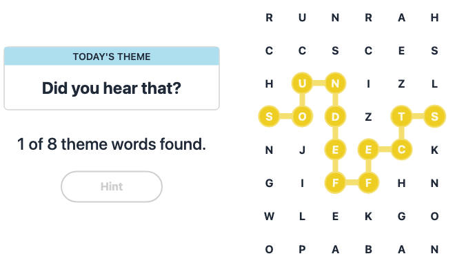 Hint for Today's Strands Spangram, Did you hear that?, Nov 23