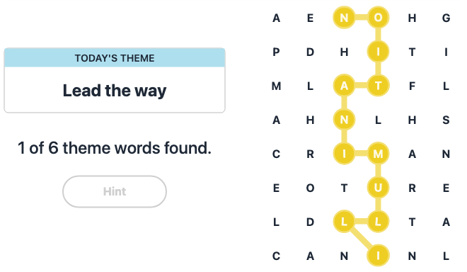 Hint for Today's Strands Spangram, Lead the way, Dec 3