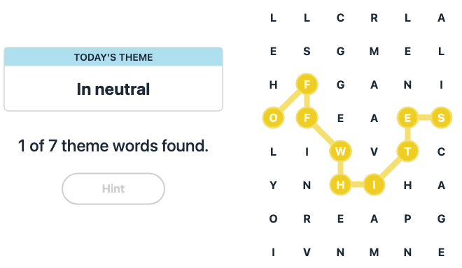 Hint for Today's Strands Spangram, In neutral, Jan 6