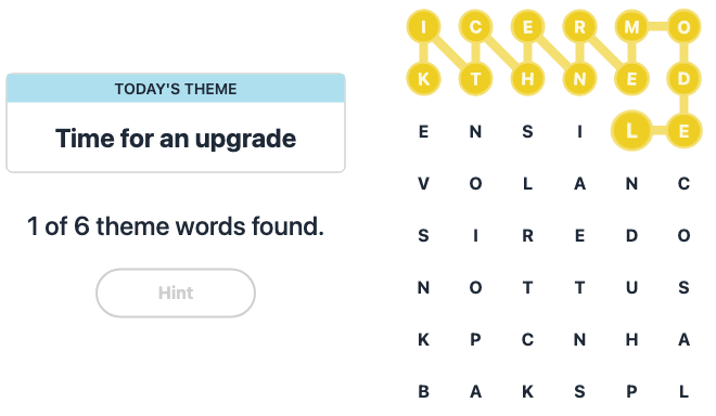 Hint for Today's Strands Spangram, Time for an upgrade, Jan 8